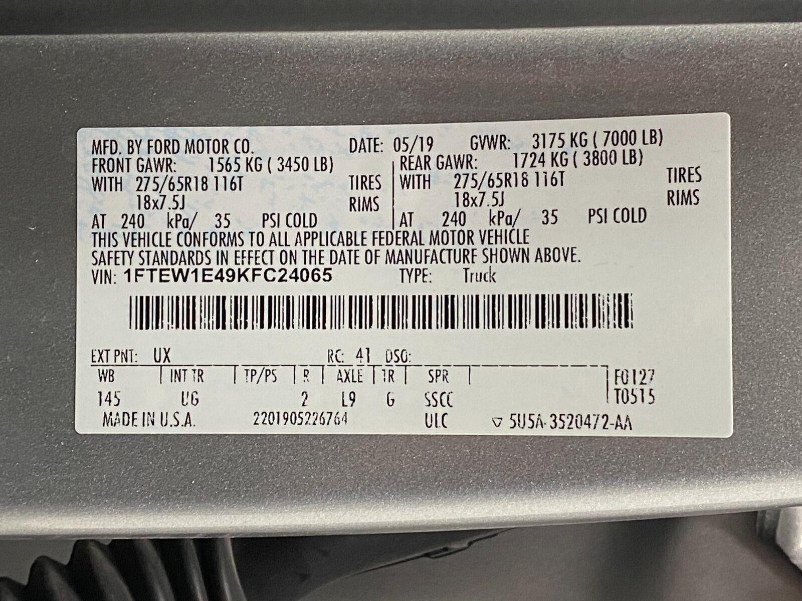 2019 Ford F-150 XLT