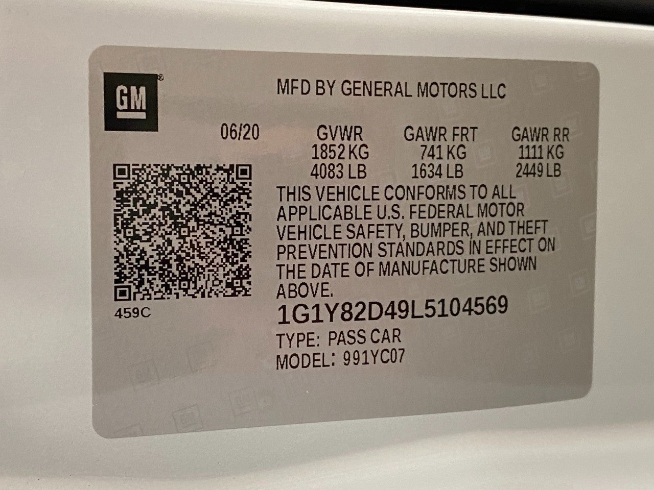 2020 Chevrolet Corvette 2dr Stingray Cpe w/3LT