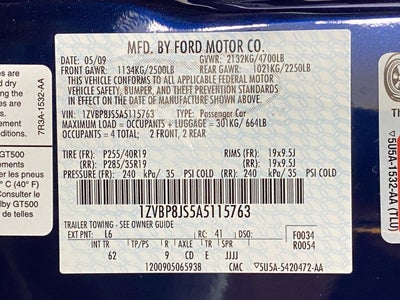 2010 Ford Mustang 2dr Cpe Shelby GT500