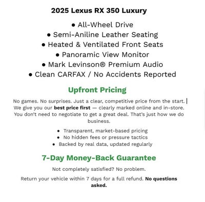 2025 Lexus RX UTILITY