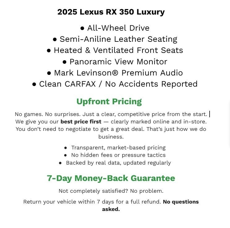 2025 Lexus RX UTILITY