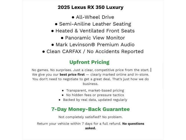 2025 Lexus RX UTILITY