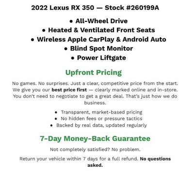 2022 Lexus RX RX 350 AWD