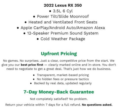 2022 Lexus RX RX 350 AWD