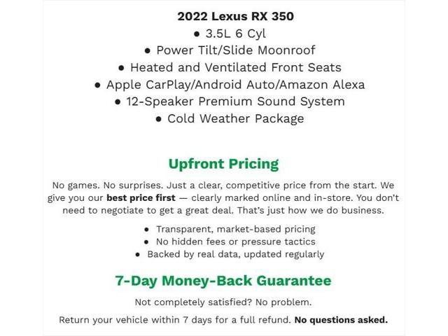 2022 Lexus RX RX 350 AWD