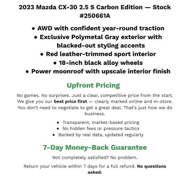 2023 Mazda Mazda CX-30 2.5 S Carbon Edition AWD