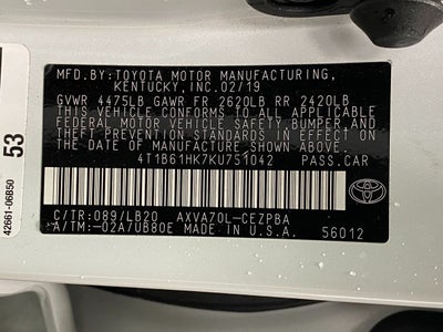 2019 Toyota Camry XSE Auto