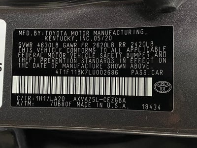 2020 Toyota Camry XLE Auto AWD