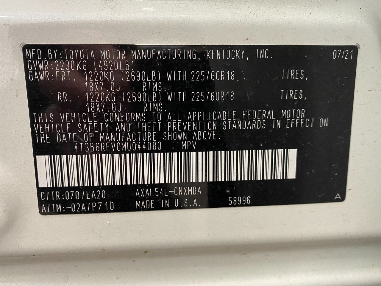 2021 Toyota RAV4 SPORT UTILITY