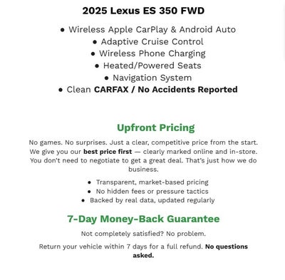 2025 Lexus ES ES 350 FWD