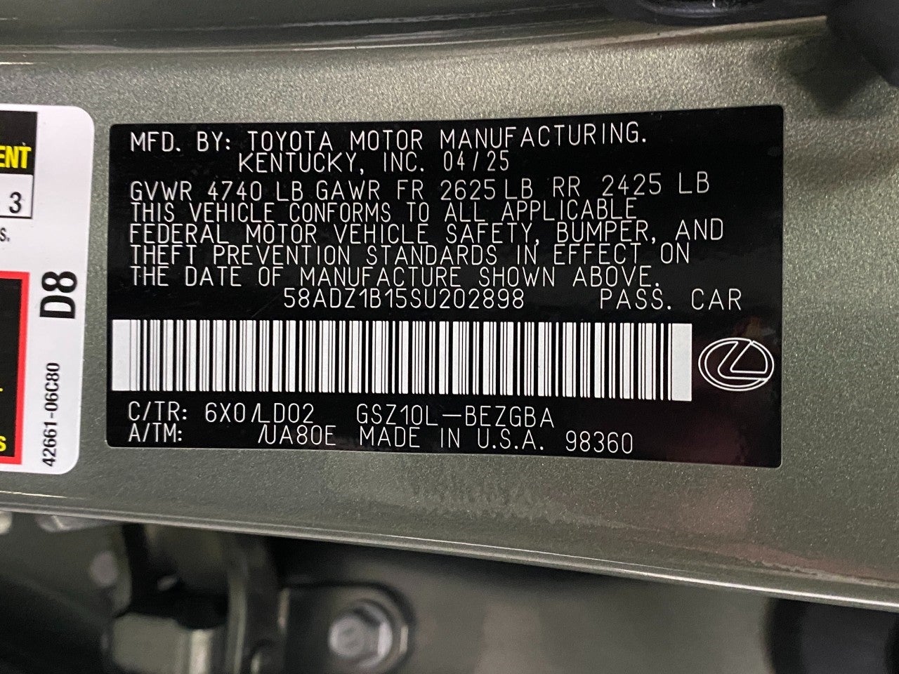 2025 Lexus ES ES 350 FWD