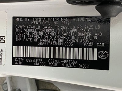 2021 Lexus ES ES 350 F SPORT FWD