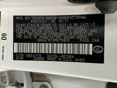 2021 Lexus ES ES 350 F SPORT FWD