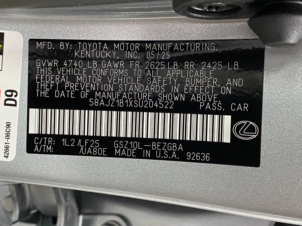 2025 Lexus ES ES 350 F SPORT Handling FWD