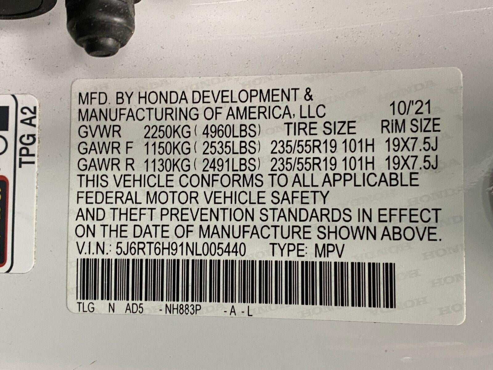 2022 Honda CR-V Hybrid Touring AWD