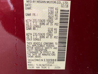 2018 Nissan MURANO SPORT UTILITY