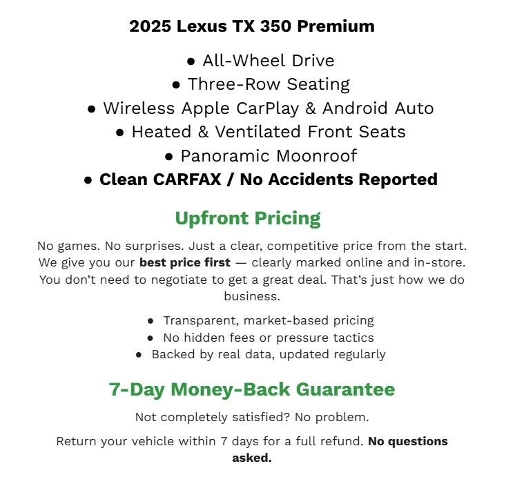 2025 Lexus TX TX 350 Premium AWD