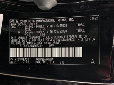 2022 Toyota Highlander Hybrid Platinum AWD