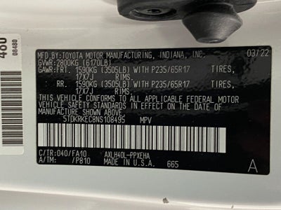 2022 Toyota Sienna LE FWD 8-Passenger