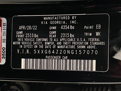 2022 Kia K5 GT-Line Auto FWD