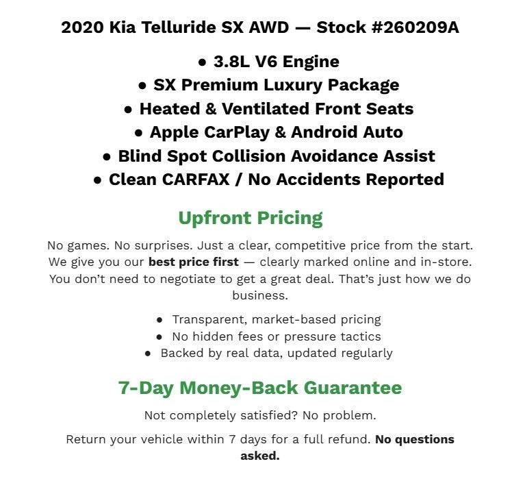 2020 Kia Telluride SX AWD