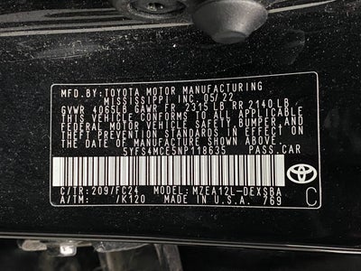 2022 Toyota Corolla SE CVT