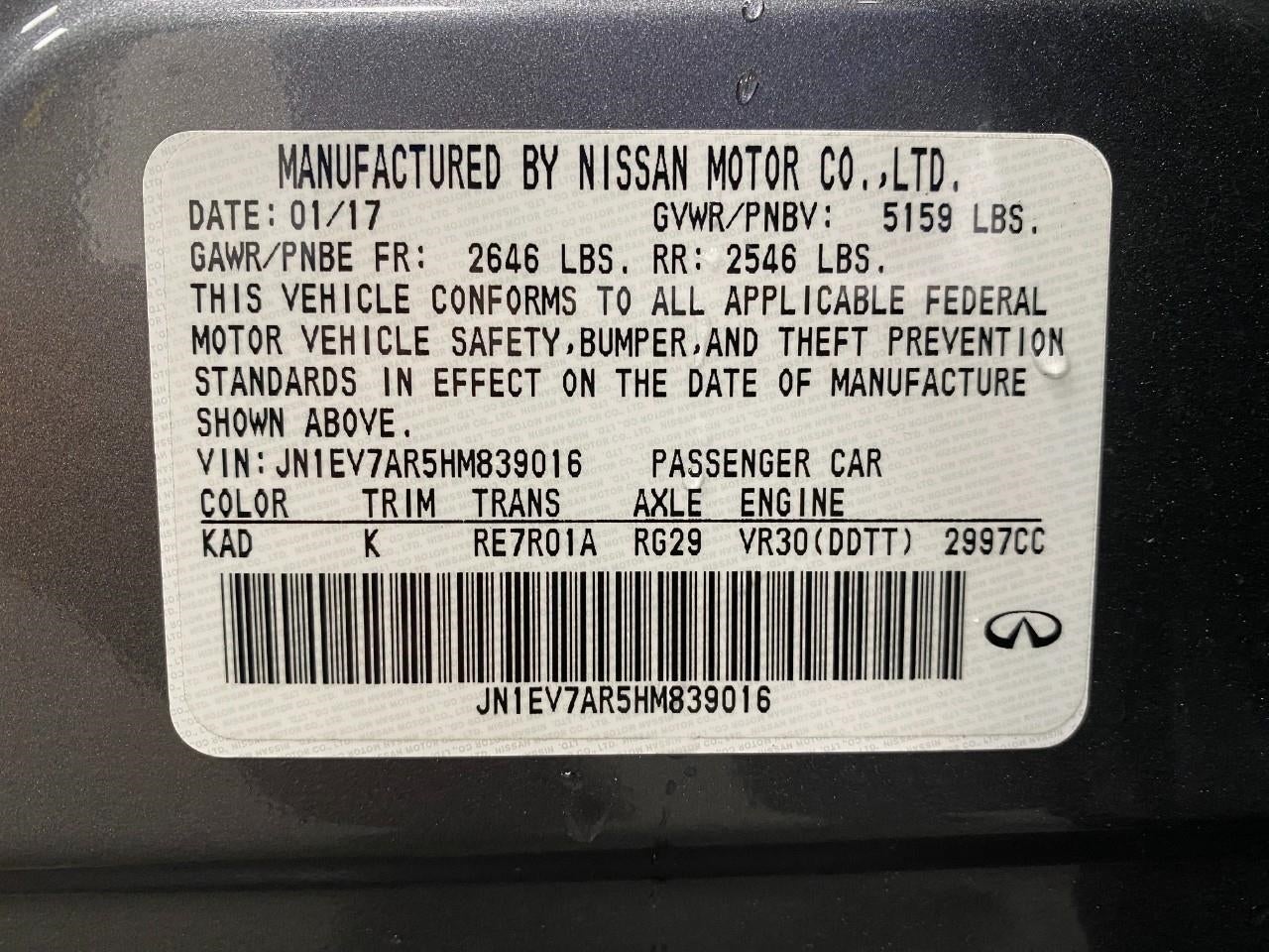 2017 INFINITI Q50 3.0t Sport AWD