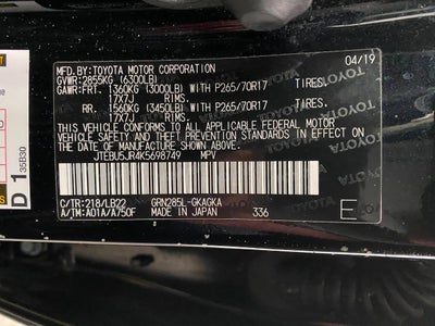 2019 Toyota 4RUNNER SPORT UTILITY