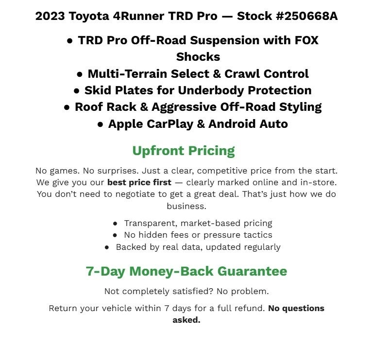 2023 Toyota 4Runner TRD Pro 4WD