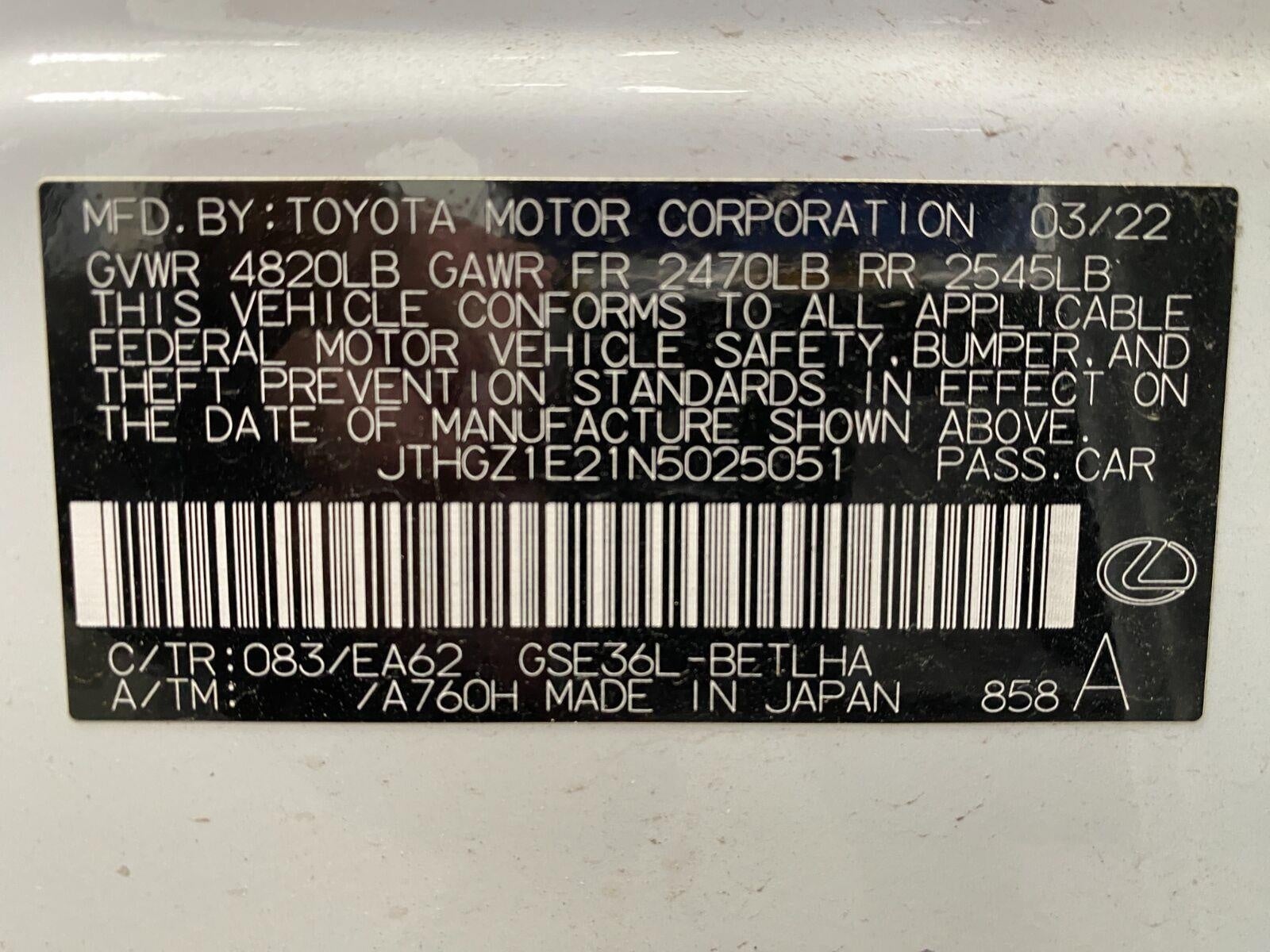 2022 Lexus IS IS 350 F SPORT AWD