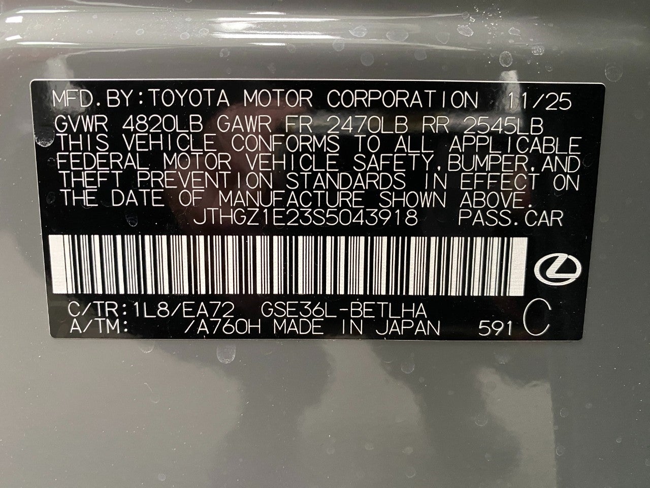 2025 Lexus IS IS 350 F SPORT AWD