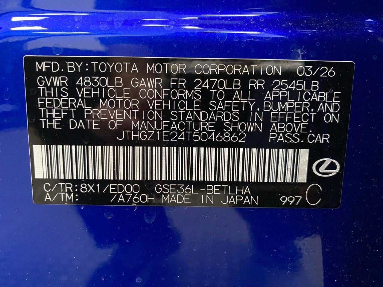 2026 Lexus IS IS 350 F SPORT AWD