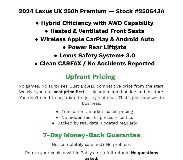 2024 Lexus UX UX 250h Premium AWD