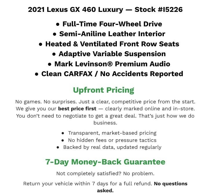 2021 Lexus GX GX 460 Luxury 4WD