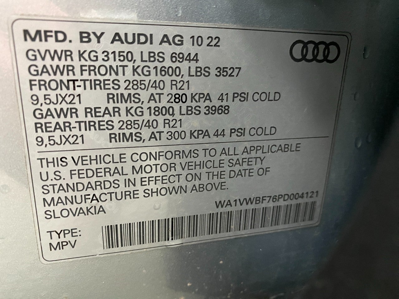 2023 Audi SQ7 Prestige 4.0 TFSI quattro